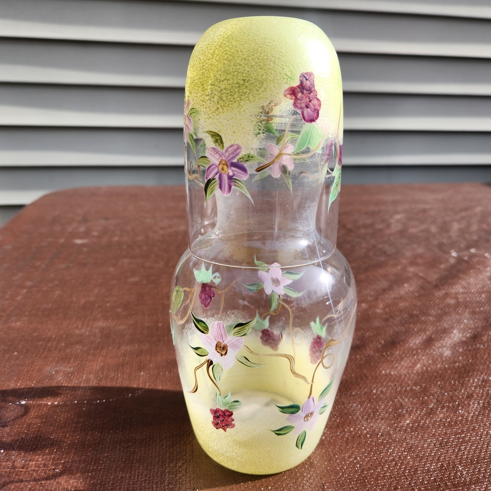 Vintage Hand-Painted Bedside Carafe Set - Picture 3 of 9